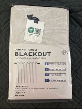 Blackout Curtain Panels - Light Beige Thermal Privacy Drapes